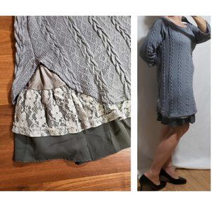 Cable knit Sweater Dress - Size L - REBORN